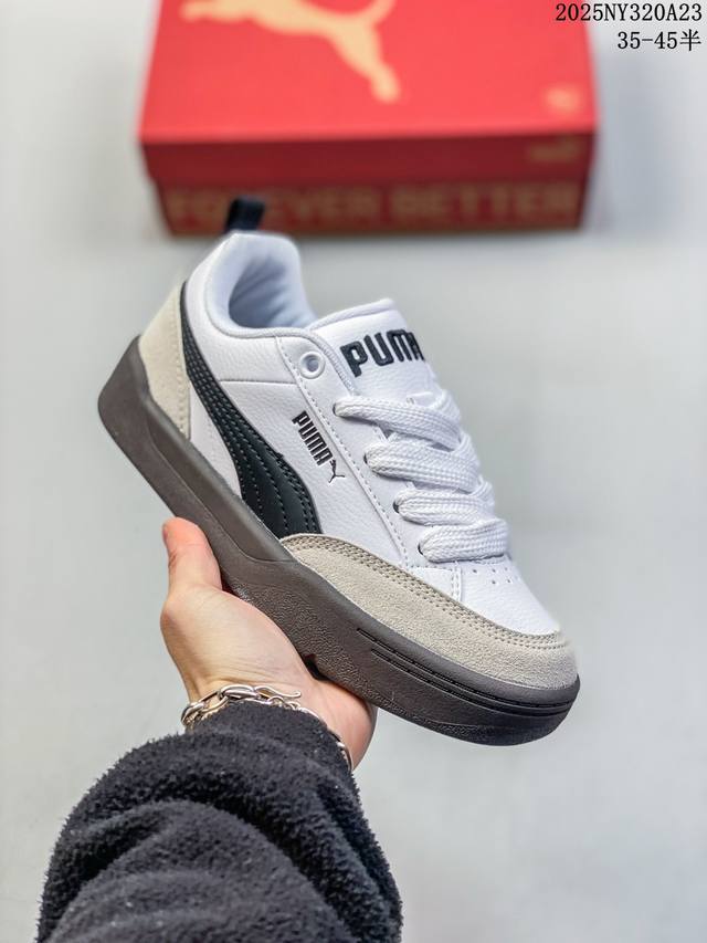 特价 Puma 彪马 男女运动板鞋，原楦原纸版开发版型，采用环保纤维革组合翻毛皮饰片鞋面材质，外置耐磨橡胶大底蕾哈娜同系面包鞋太好看了！彪马Puma Park