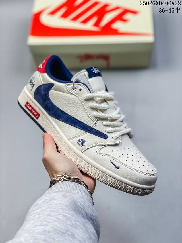 海外爆款限量发售！Travis Scott X Fragment Design X Jordan Air Jordan 1 Low Og Sp “斯图西Supr