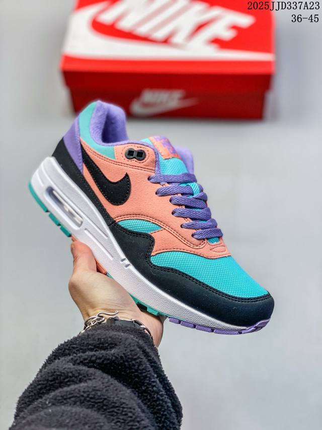 升级原楦原纸版开发版型回弹Pu模嵌入开窗气垫装置Nike Air Max 1 初代复古气垫百搭休闲运动慢跑鞋 货号：Fz0628 010 尺码：36～45 编码