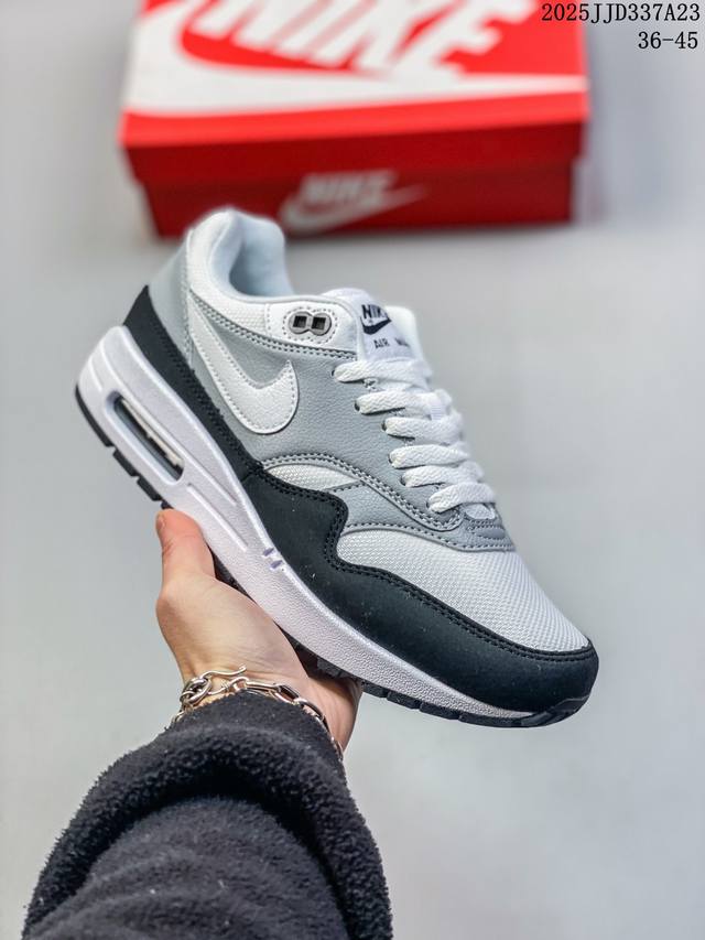 升级原楦原纸版开发版型回弹Pu模嵌入开窗气垫装置Nike Air Max 1 初代复古气垫百搭休闲运动慢跑鞋 货号：Fz0628 010 尺码：36～45 编码