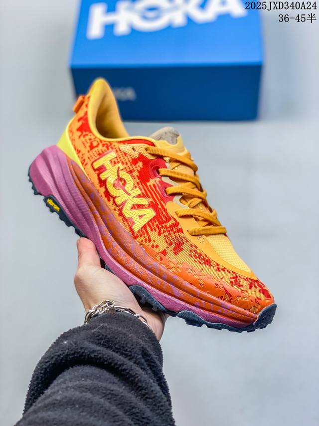 公司级 Hoka One One Speedgoat 6 飞速羚羊6 飞速羚羊系列的第六代越野跑鞋男女士运动鞋，鞋款采用动态鞋面与内部支撑系统，并搭载Hoka久