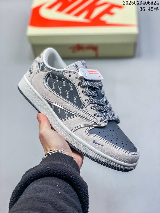 Travis Scott X Fragment Design X Jordan Air Jordan 1 Low Og Sp “斯图西联名 黑咖” 多方联名合作