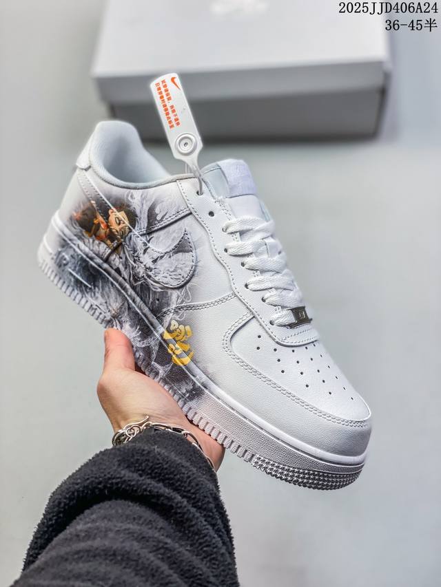 耐克Nike Air Force 1 Low 我命由我不由天 哪吒魔童闹海定制 空军一号低帮涂鸦百搭休闲板鞋 Cw2288 111 码数：36 36.5 37.