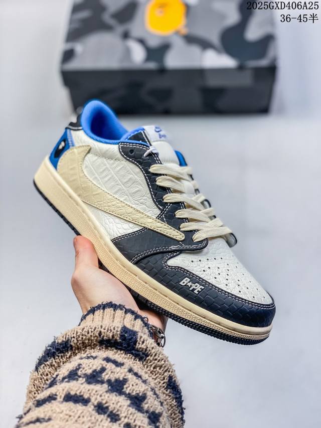 海外爆款限量发售！公司级 Travis Scott X Fragment Design X Jordan Air Jordan 1 Low Og Sp “Bap