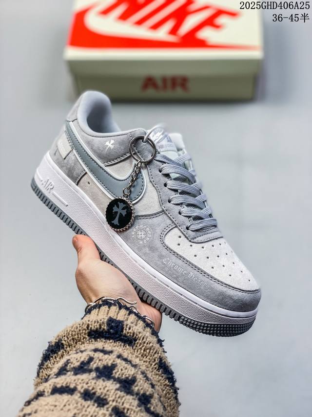 发售！公司级Nike Air Force 1 '07 Low “斯图西联名 猪八银边黑勾”空军一号 低帮 运动鞋 休闲鞋 折边针车 工艺难度大 原楦头原纸板 原 - 点击图像关闭