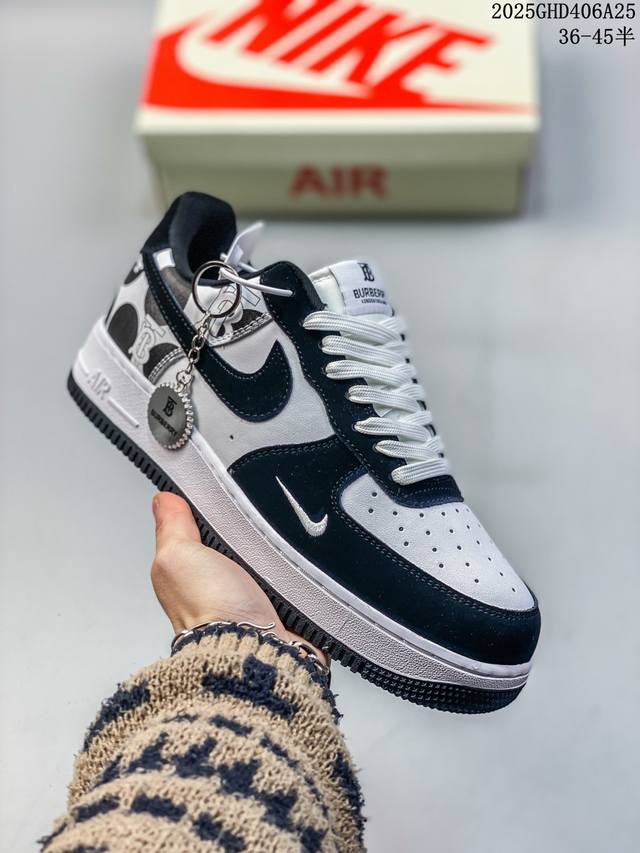 发售！公司级Nike Air Force 1 '07 Low “斯图西联名 猪八银边黑勾”空军一号 低帮 运动鞋 休闲鞋 折边针车 工艺难度大 原楦头原纸板 原