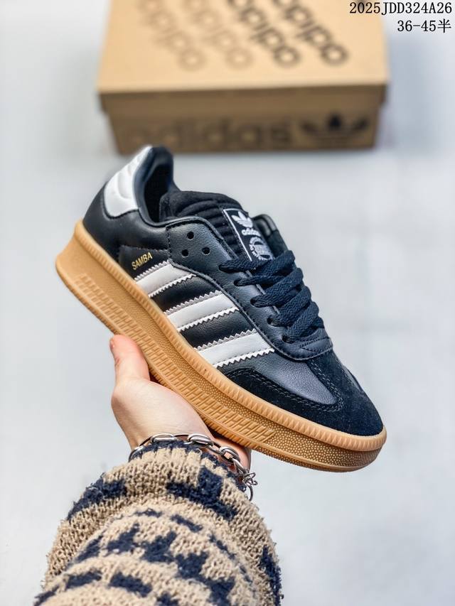 Adidas Originals Samba Vegan Og桑巴舞系列绅士德训足球风百搭低帮休闲运动板鞋“皮革米白金生胶底”Ie7013 尺码：35-45 半 - 点击图像关闭