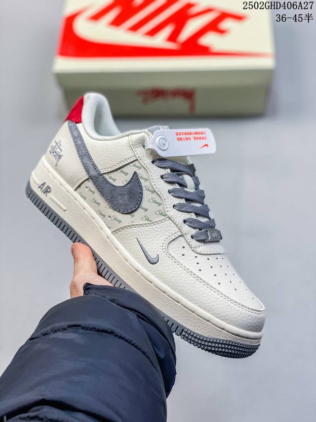 海外限量发售！公司级Nike Air Force 1 '07 Low “北面联名 米蓝拼接抽绳”空军一号 低帮 运动鞋 休闲鞋 折边针车 工艺难度大 原楦头原纸