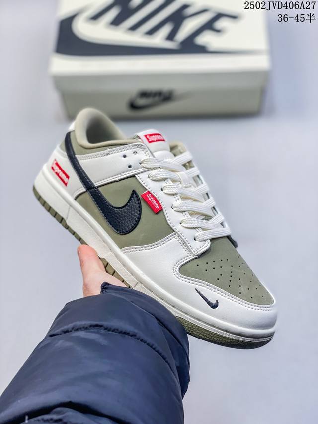 海外爆款限量发售！公司级 Nike Sb Dunk Low“ Supreme联名 解放绿” 周年高端定制 低帮休闲板鞋 定制鞋盒 大厂纯原品质出货 超高清洁度