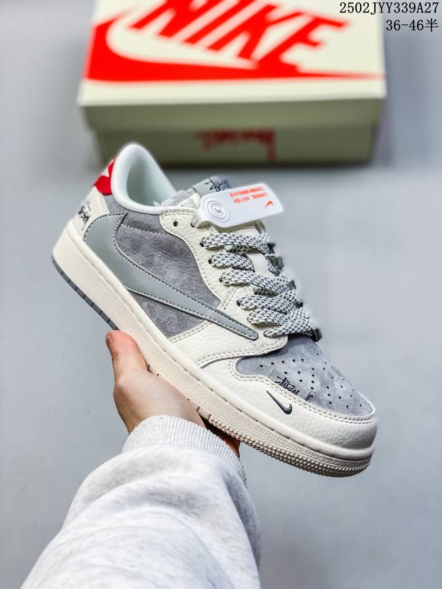 海外爆款限量发售！公司级 Travis Scott X Fragment Design X Jordan Air Jordan 1 Low Og Sp “古驰联