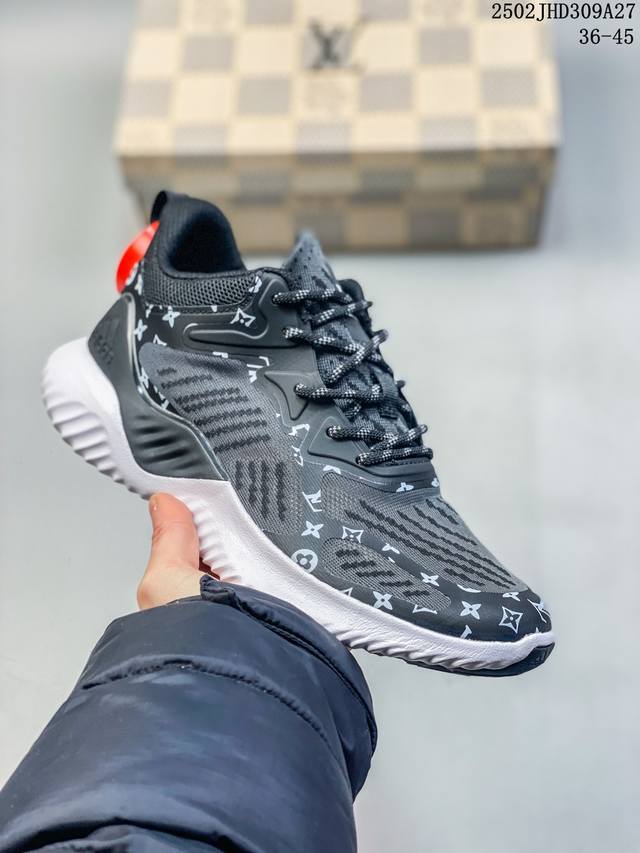 Adidas Alphabounce Beyond M 阿迪达斯 公司级阿尔法 实拍首发 保暖弹力透气贾卡鞋面 正确高弹轻量M D发泡德国马牌橡胶大底 Boun