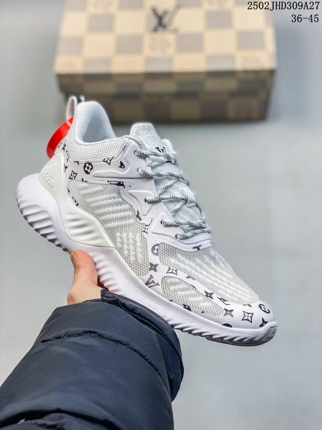 Adidas Alphabounce Beyond M 阿迪达斯 公司级阿尔法 实拍首发 保暖弹力透气贾卡鞋面 正确高弹轻量M D发泡德国马牌橡胶大底 Boun