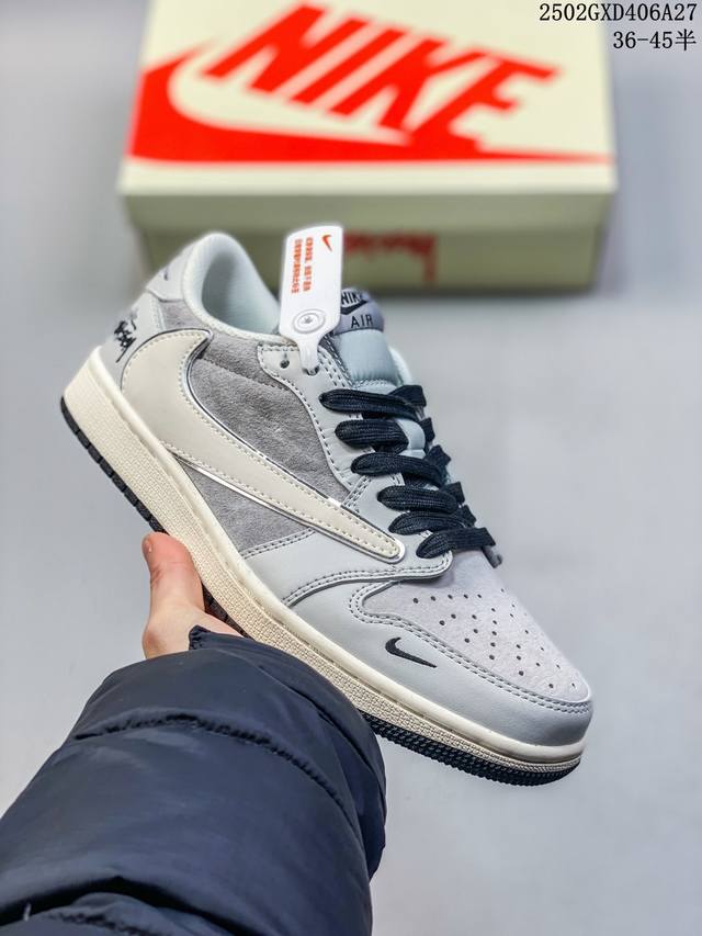 Travis Scott X Fragment Design X Jordan Air Jordan 1 Low Og Sp “斯图西联名 夏蝉灰” 多方联名合