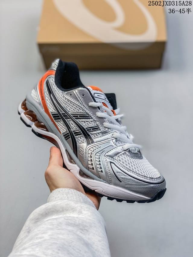 Asics Gel-Kayano 14 日常舒适 皮革网布减震耐磨 低帮 休闲跑步鞋 女款 白棕 尺码：见图 编码：02Jxd315A28 - 点击图像关闭