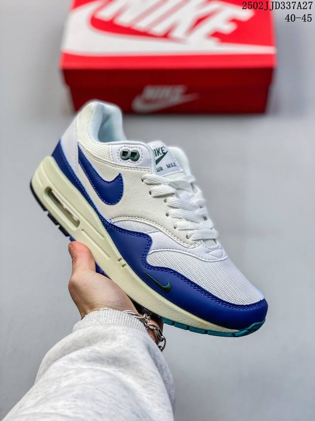 升级原楦原纸版开发版型回弹Pu模嵌入开窗气垫装置Nike Air Max 1 初代复古气垫百搭休闲运动慢跑鞋 货号：Fz0628 010 尺码：40～45 编码