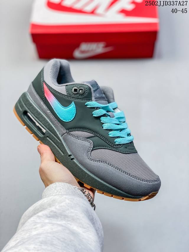 升级原楦原纸版开发版型回弹Pu模嵌入开窗气垫装置Nike Air Max 1 初代复古气垫百搭休闲运动慢跑鞋 货号：Fz0628 010 尺码：40～45 编码