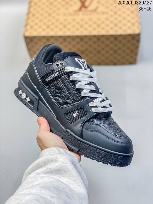 Louis Vuitton Trainer Sneaker Low 佛山Lv大厂出品 广东原产#升级厚实抽屉礼品鞋盒及包装说明书防尘布袋物件 附送官方快递加固彩