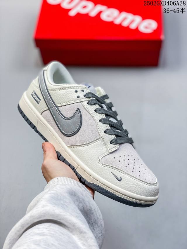 海外爆款限量发售！Nike Sb Dunk Low“ Supreme联名 清爽双小勾” 周年高端定制 低帮休闲板鞋 定制鞋盒 大厂纯原品质出货 超高清洁度 皮料