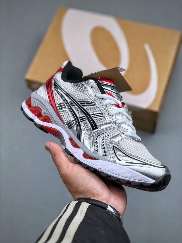 Asics Gel-Kayano 14 白银红亚瑟士14代 纳米纤维气垫百搭休闲运动慢跑鞋 #原装纳米纤维复合材料#轻减55%克重 #全新Ff Blast Pl