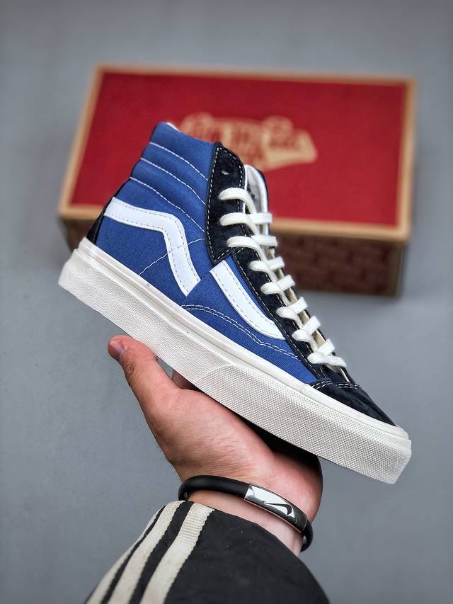 2025Vans Sk8 Hi解构高帮 解构风炸街神器 Vans经典Sk8-Hi高帮帆布鞋男女滑板鞋！ 侧边拼接+解构裁片设计，街头辨识度拉满，复古硫化底自带美