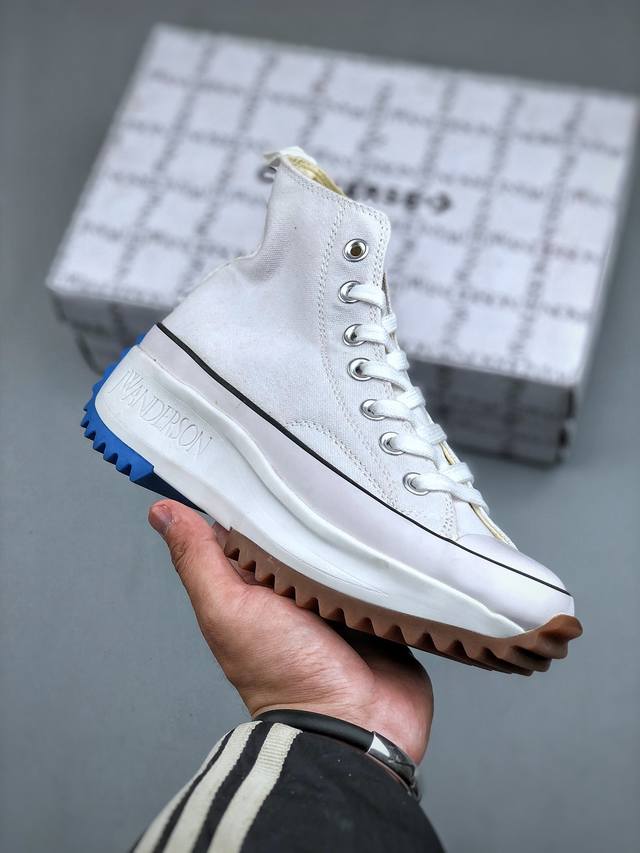 硫化工艺 匡威 Converse Run Star X Jw Anderson 松羔帆布鞋 蓝底高品质区别 。鞋标真重组复杂硫化工艺#原装铝数楦据开发版型#采用