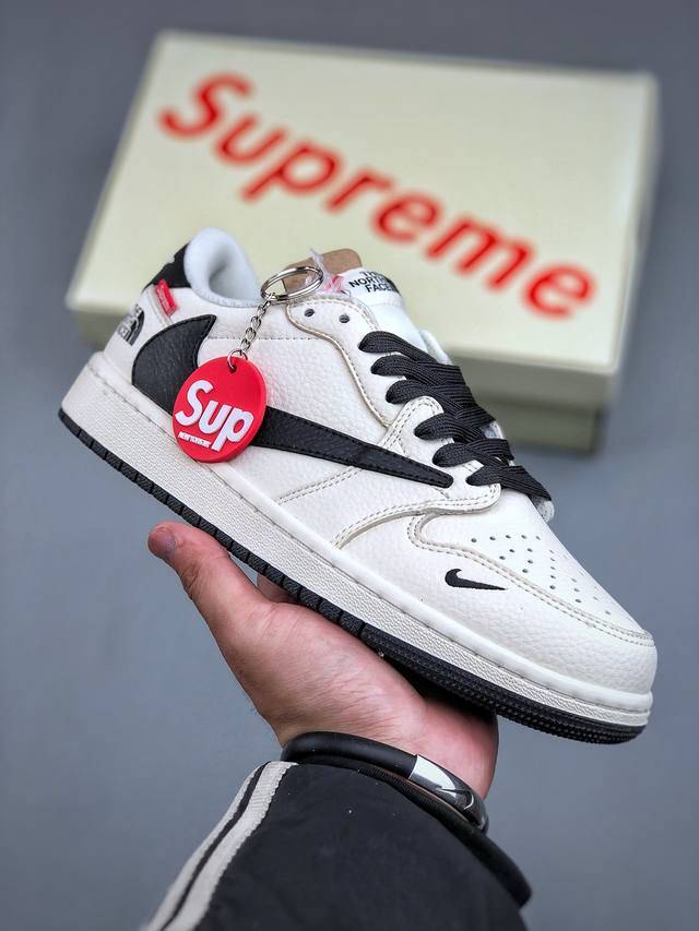 Travis Scott X Fragment Design X Air Jordan 1 Low Og Sp Aj1 乔1 Supreme北面联名-米白黑尾 - 点击图像关闭