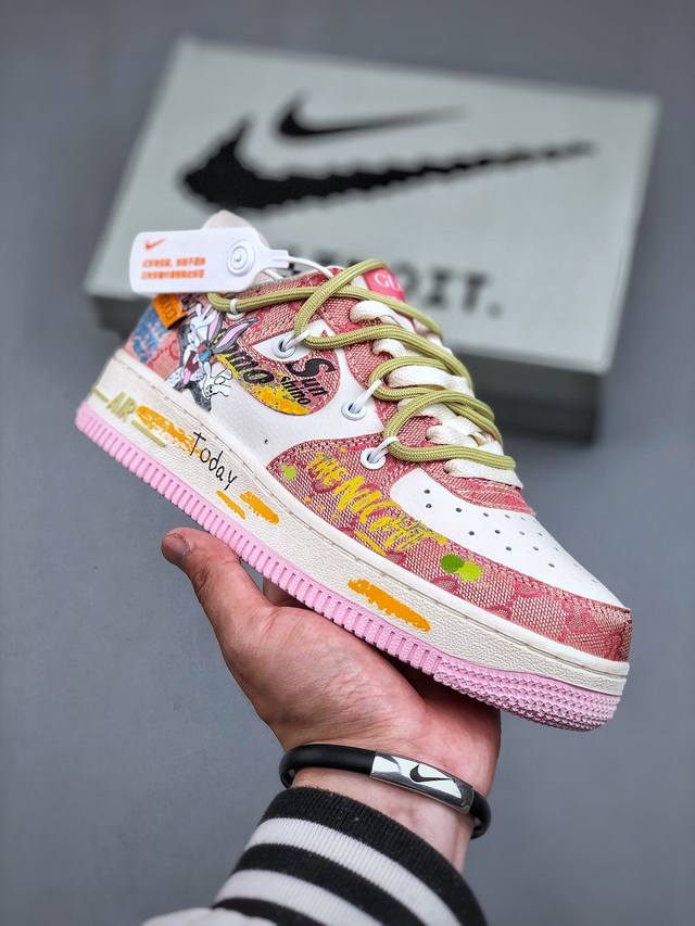 Nike Air Force 1'07 Low Bugs Bunny 兔八哥 空军一号定制低帮休闲板鞋 Bd0077-666 #兔八哥 Bugs Bunny ，