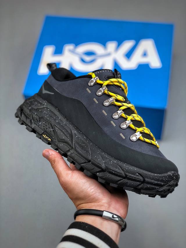 美国新兴跑鞋品牌Hoka One One Tor Summit 2 Low Black 托亚顶峰系列低帮厚底轻量坦克户外登山运动鞋“全黑亮黄”升级W版#男鞋真标