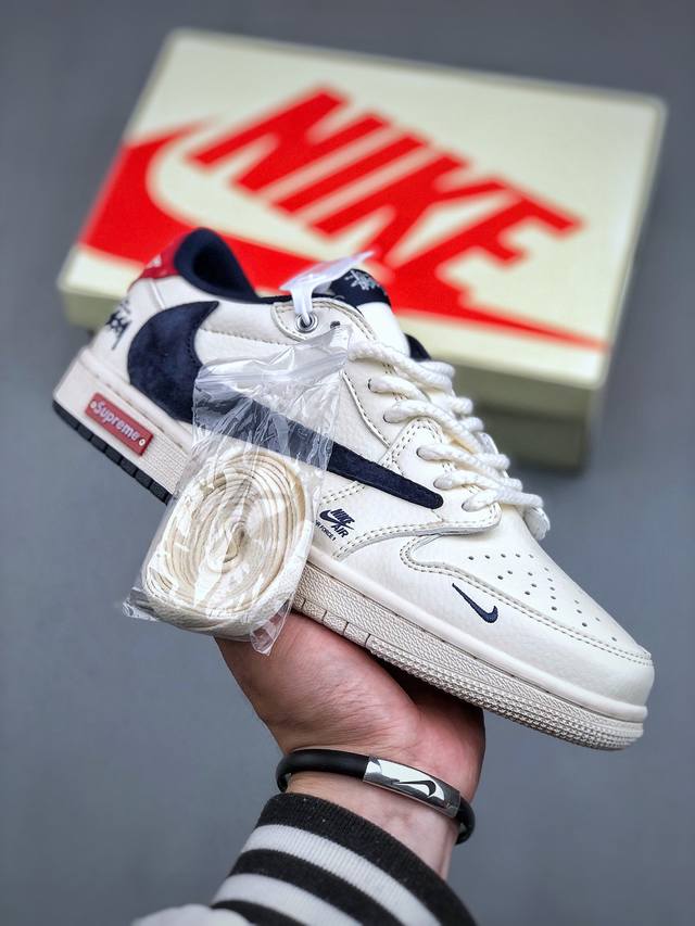 Travis Scott X Fragment Design X Air Jordan 1 Low Og Sp Aj1 乔1 斯图西Supreme联名 双拼 低