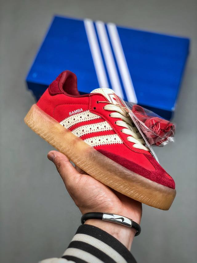 Adidas Samba W 桑巴舞厚底版系列德训风百搭松糕休闲运动板鞋货号：Jh7287 尺码：36-41 半