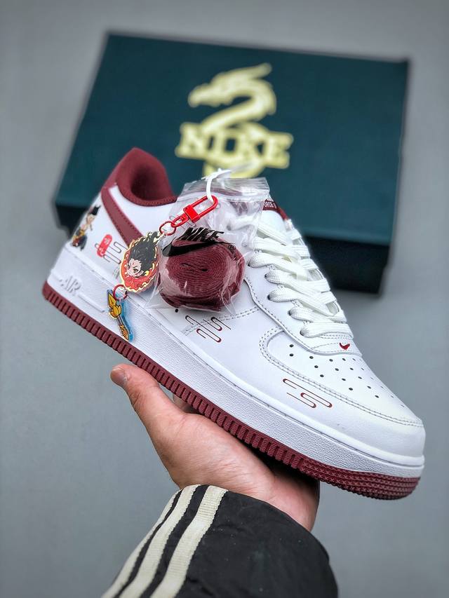 Nike Air Force 1 Low 07 哪吒闹海 白红原楦头原纸板 打造纯正低帮空军版型专注外贸渠道 全掌内置蜂窝气垫 原盒配件 原厂中底钢印、拉帮完美