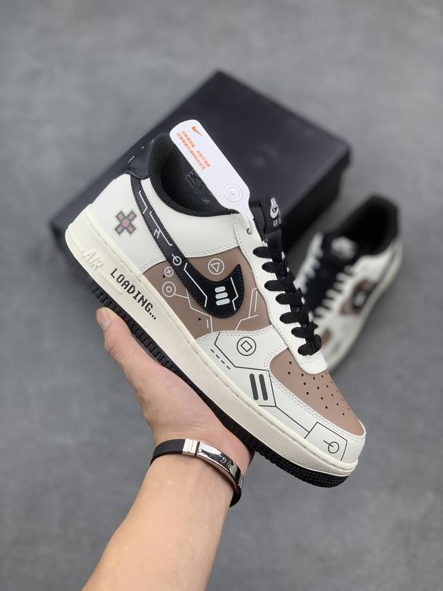 官方爆款定制 Ps5电玩主题Nike Air Force 1 Low’07 咖啡色 空军一号低帮休闲板鞋 定制皮料 原楦原纸板 纯正空军版型 内置全掌气垫 货号