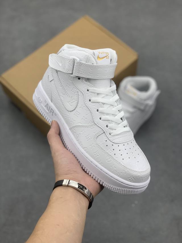 工厂套现 福利特价 原本地200版本 Louis Vuitton X Off-White X Nk Air Force 1 Lv三方联名款 空军一号低帮休闲运动