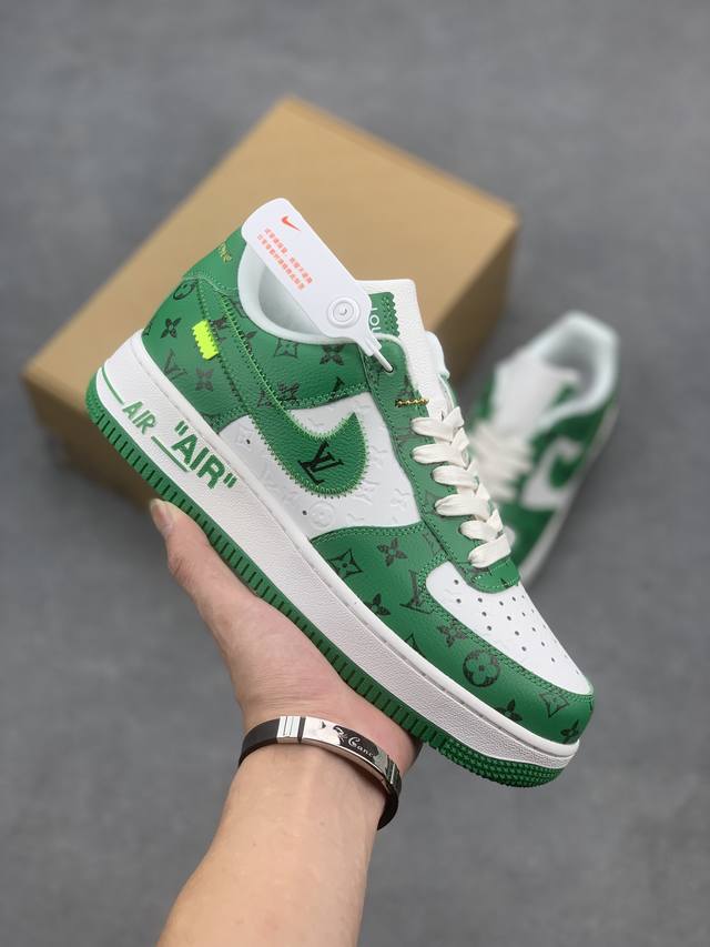 工厂套现 福利特价 原本地200版本 公司级Lv X Nike Air Force 1 Low 路易斯威登驴牌Lv联名 空军一号低帮运动休闲板鞋 原楦头原纸板