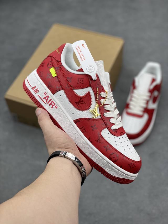 工厂套现 福利特价 原本地200版本 公司级 Lv X Nike Air Force 1 Low 路易斯威登驴牌Lv联名 空军一号低帮运动休闲板鞋 原楦头原纸板