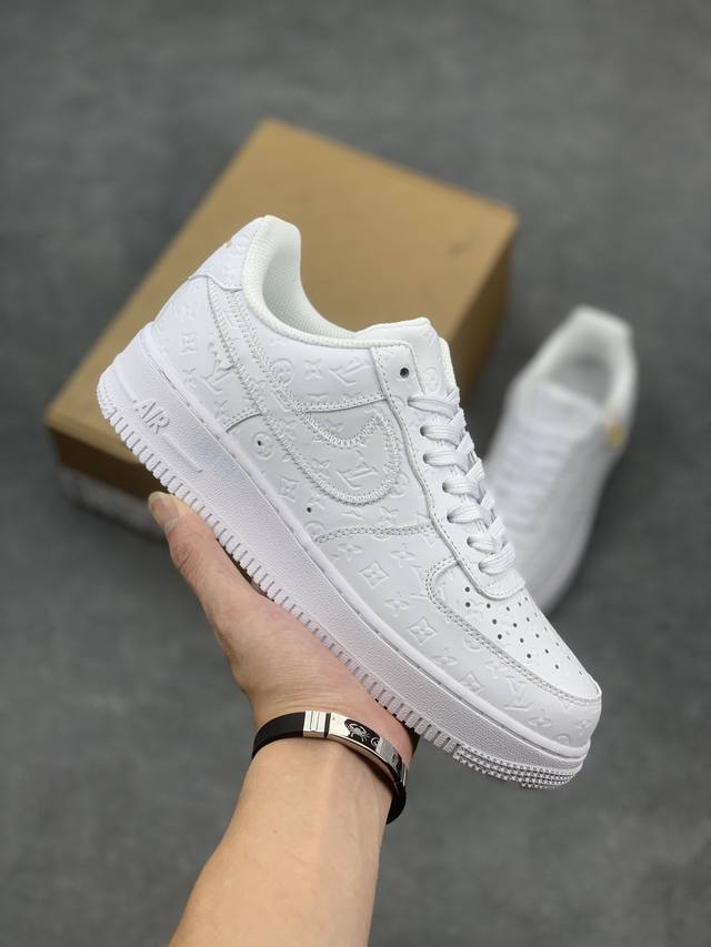 工厂套现 福利特价 原本地200版本 公司级Lv X Nike Air Force 1 Low 路易斯威登驴牌Lv联名 空军一号低帮运动休闲板鞋 原楦头原纸板