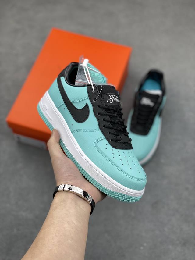 工厂套现 福利特价 原本地200版本 爆款定制 公司级 Nike Air Force 1 '07 蒂芙尼 空军一号低帮休闲板鞋 原楦头原纸板 纯正空军版型 定制