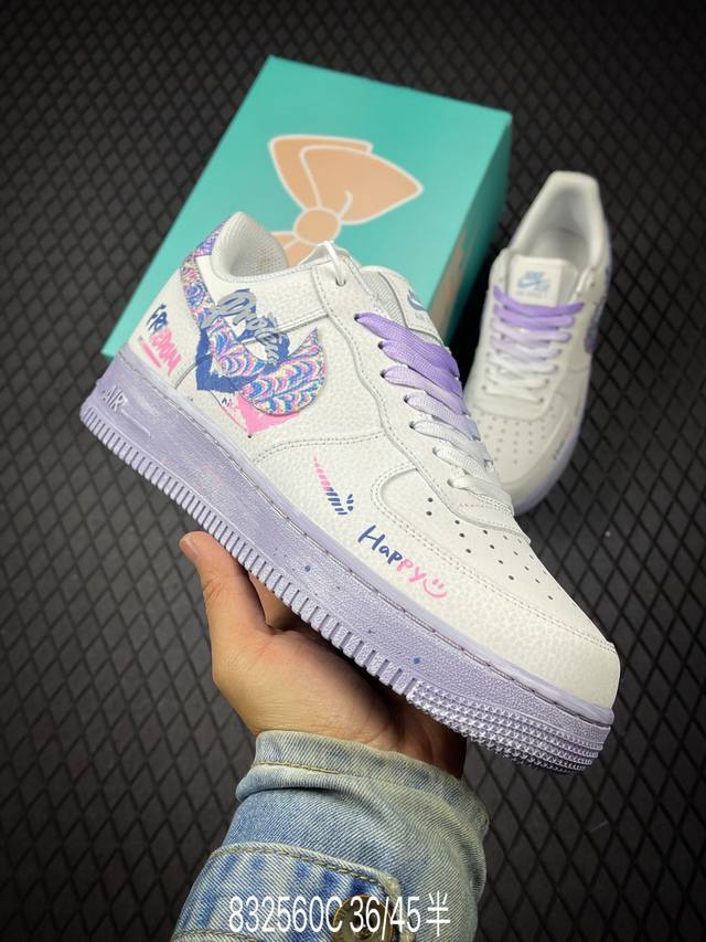 C Nk Air Force 1'07 Low Double Hearts 二次元手绘涂鸦 粉蓝双心 空军一号低帮休闲板鞋 Cz0377-002 #这双鞋，藏着