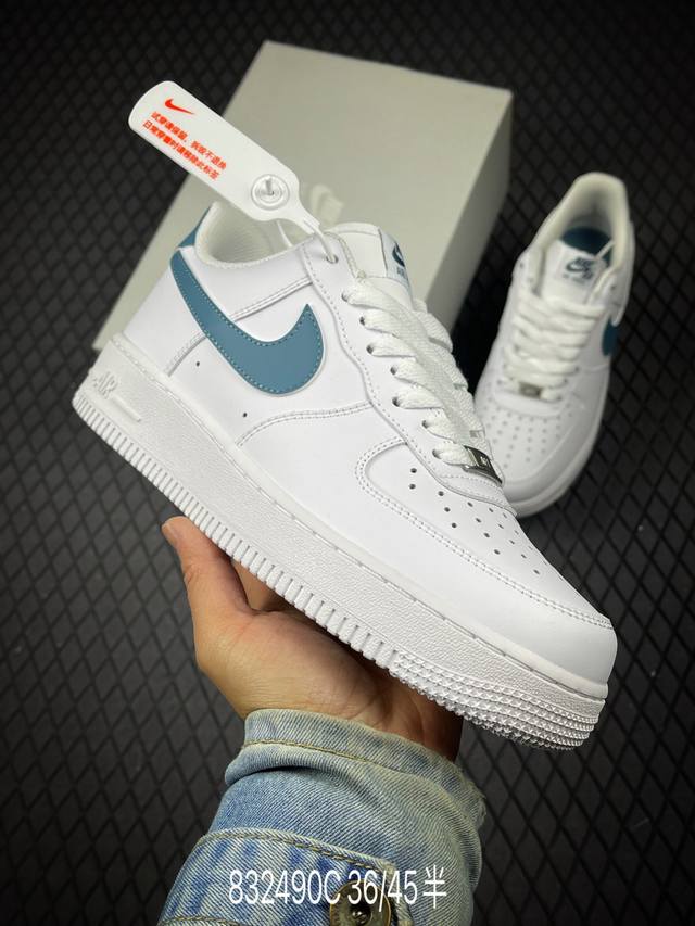 C Nike Air Force 1 Low 白烟蓝勾 空军一号低帮运动休闲板鞋 官方同步 原装级别 原楦头原纸板 打造纯正空军版型#专注外贸渠道 全掌内置蜂窝