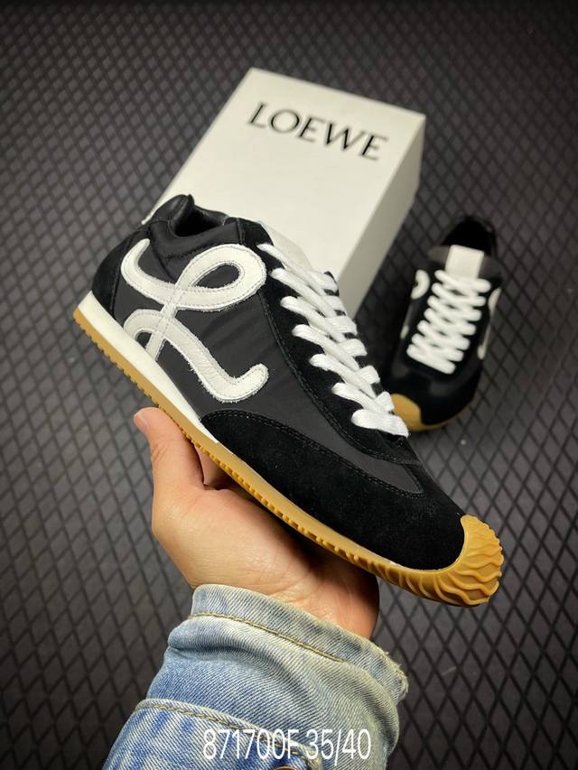 F市售顶级 任意细节不惧对比 罗意威 Loewe 2025 Ballet Runner 2.0 粉色 早春新款爆款芭蕾舞鞋 不对称鞋头造型 外贸出口订单 广东原