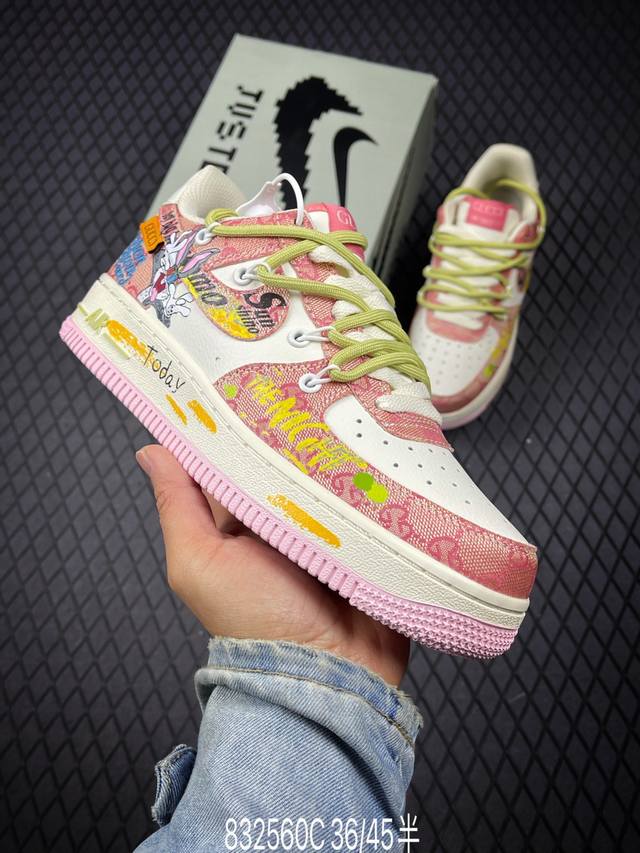 C Nk Air Force 1'07 Low Bugs Bunny 兔八哥 空军一号定制低帮休闲板鞋 Bd7700-666 #兔八哥 Bugs Bunny ， - 点击图像关闭