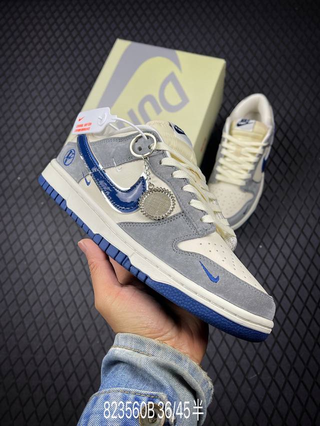 B Nk Sb Dunk Low Vlone联名 灰白蓝勾 周年高端定制 低帮休闲板鞋 Kk1688-089 #定制鞋盒 大厂纯原品质出货 超高清洁度 皮料切割