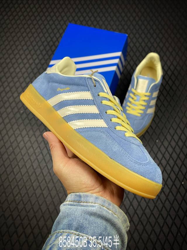 B 公司级Adidas Originals Gazelle Indoor 三叶草休闲防滑耐磨低帮板鞋 鞋头出色设计 塑就出众贴合感 稳固的后跟贴合足部曲线设计